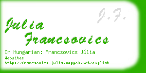 julia francsovics business card
