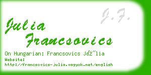 julia francsovics business card